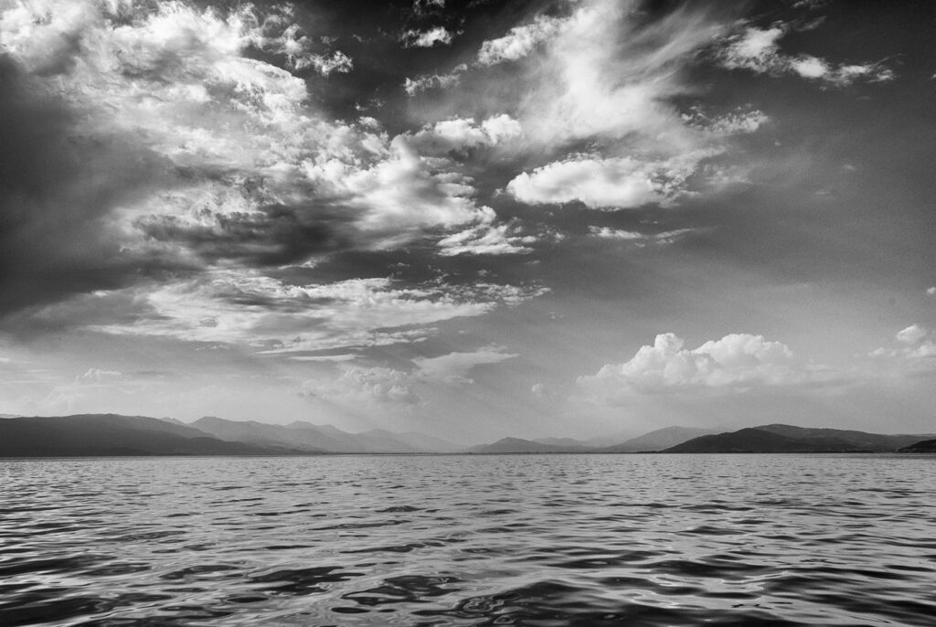 lake, mountains, nature, water, albania, clouds, landscape, summer, sunlight